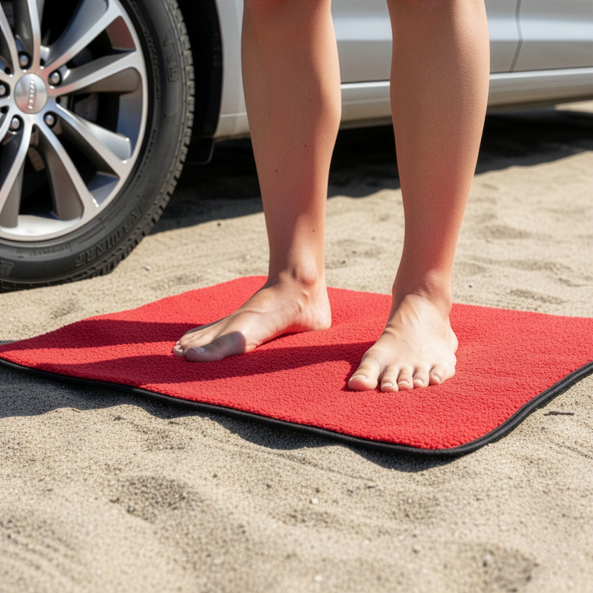 SURFMORE Change Mat – Sort/Rød