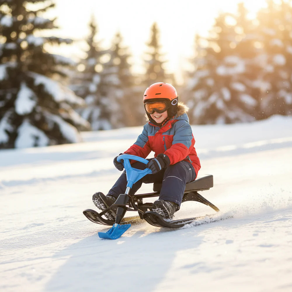 Snowracer kælk med rat i Blå