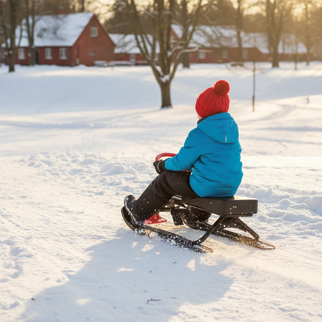 SnowRider Snowracer kælk med rat - Rød