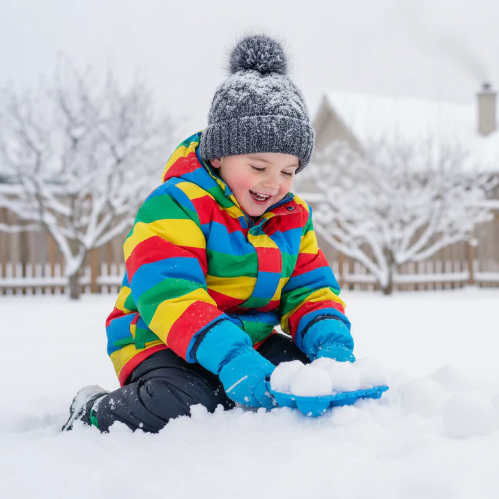 dreng leger med sneboldformer 5 i blå
