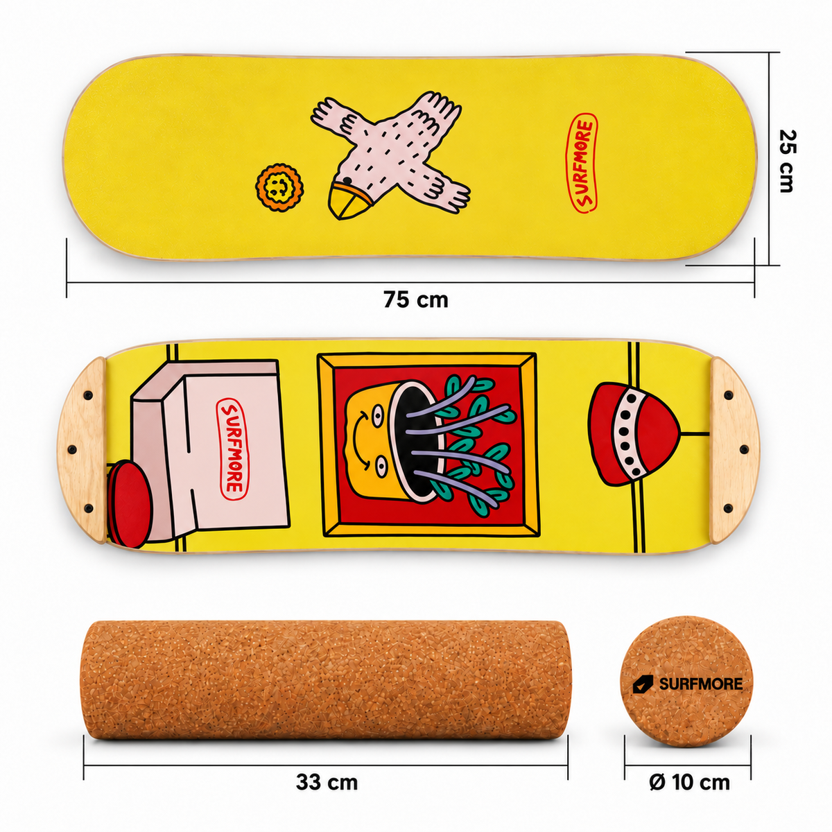SURFMORE Balanceboard - Sunny