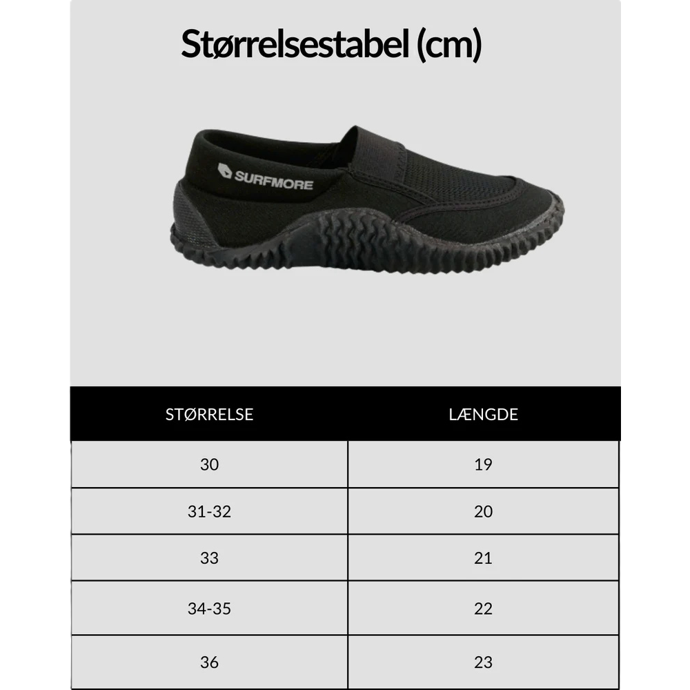 SURFMORE Kids neopren sko til børn (2mm) - Sort