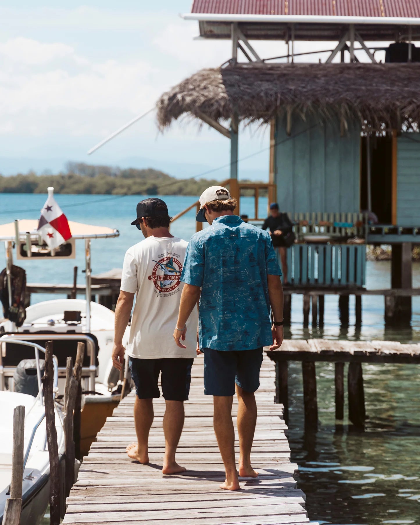 Salty Crew Seafarer S/S Tech Woven - Skifergrå