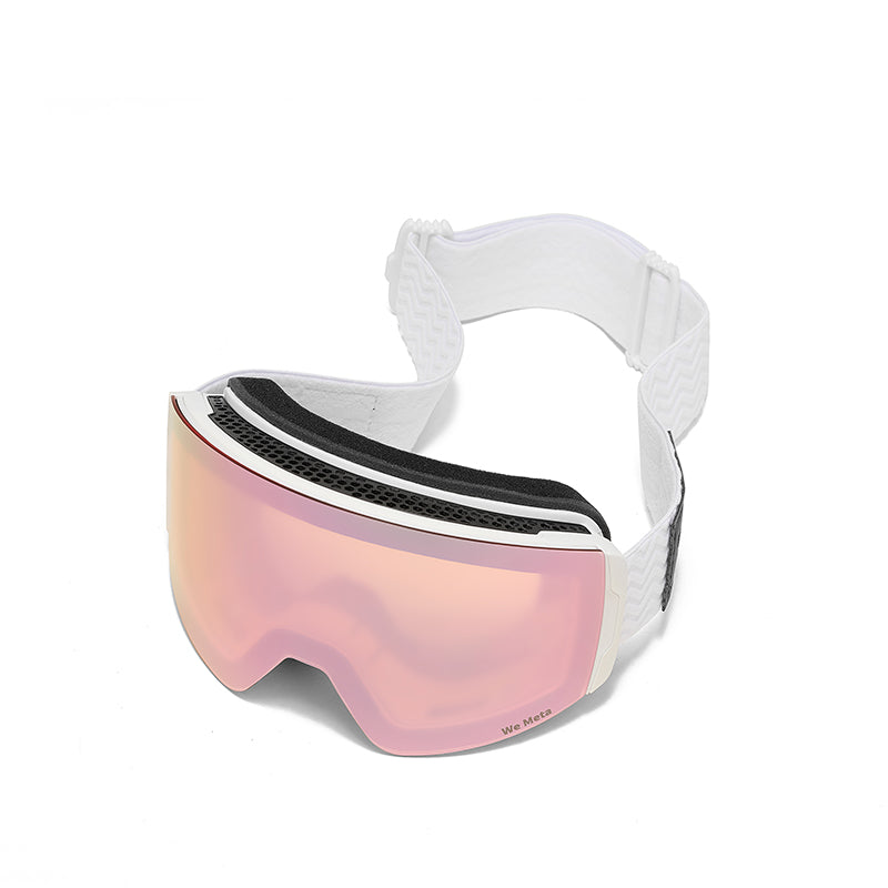 We Meta Skibriller - Hvid m/ orange linse