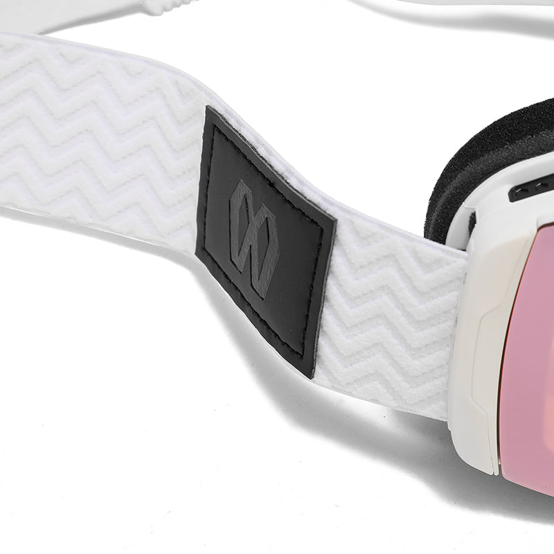 We Meta Skibriller - Hvid m/ orange linse