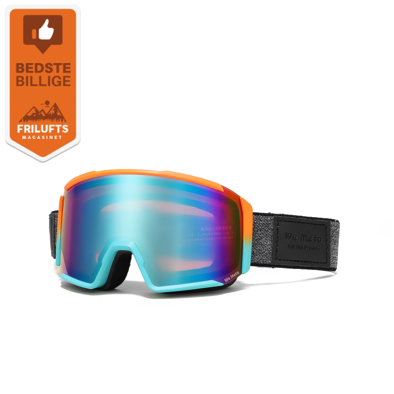 We Meta Skibriller Til Voksne - Blå med Orange Linse - Med Friluftsmagasinets 'Bedste billige i test' badge