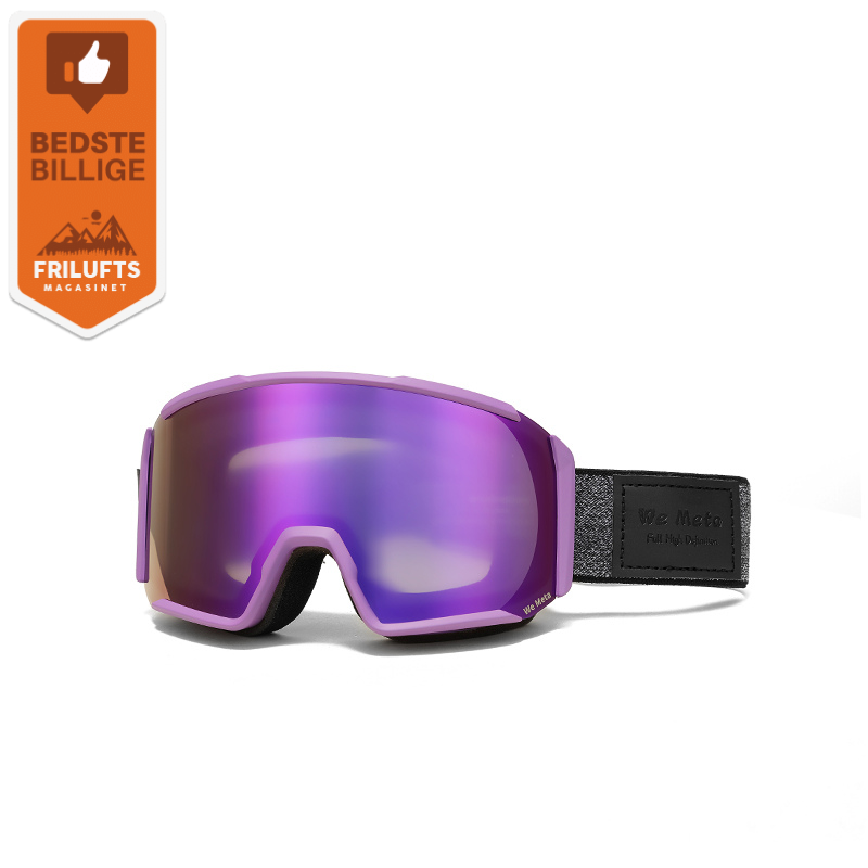 We Meta Skibriller Til Voksne - Lilla med lilla Linse - Med Friluftsmagasinets 'Bedste billige i test' badge