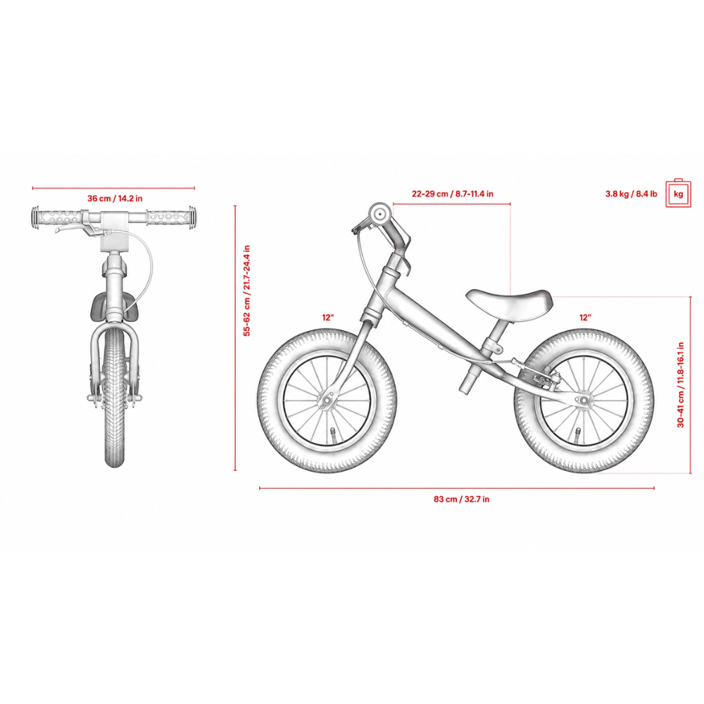 Yedoo OneToo Balancecykel - Rød/Orange