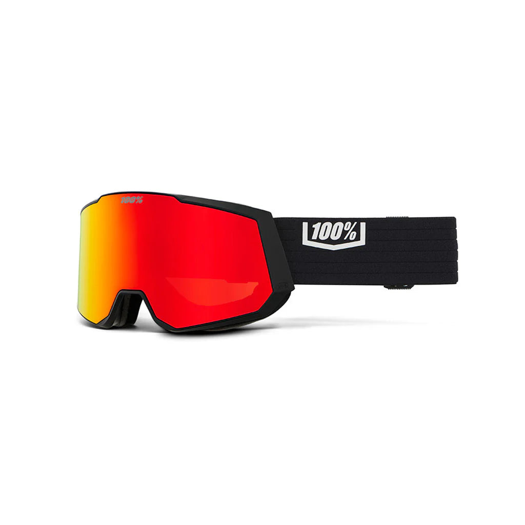 100%  SNOWCRAFT XL HiPER Skibriller - Black/Red/Mir. Red + Ekstra linse