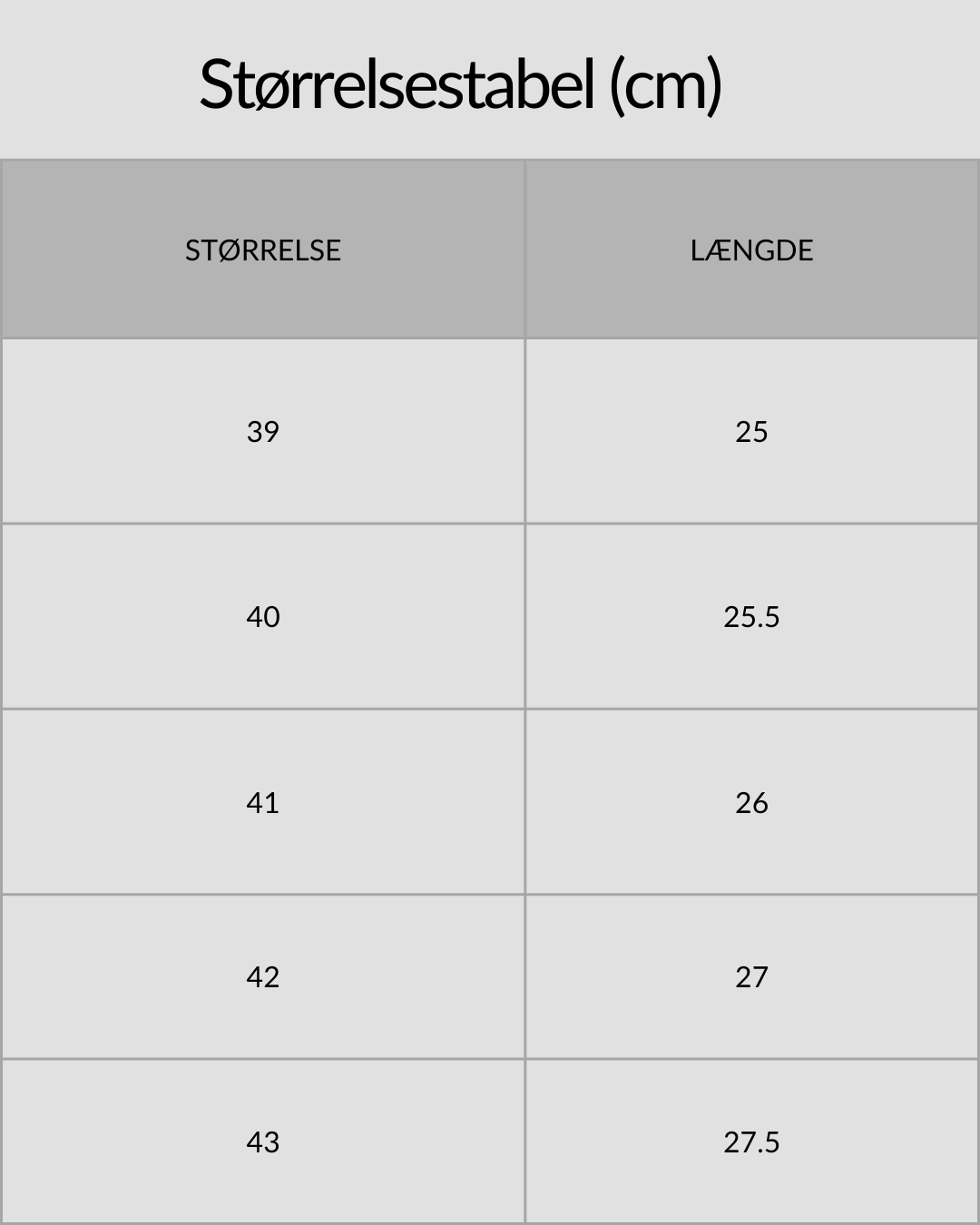 SURFMORE Split-Toe Neopren Sko (2mm) - Størrelsestabel