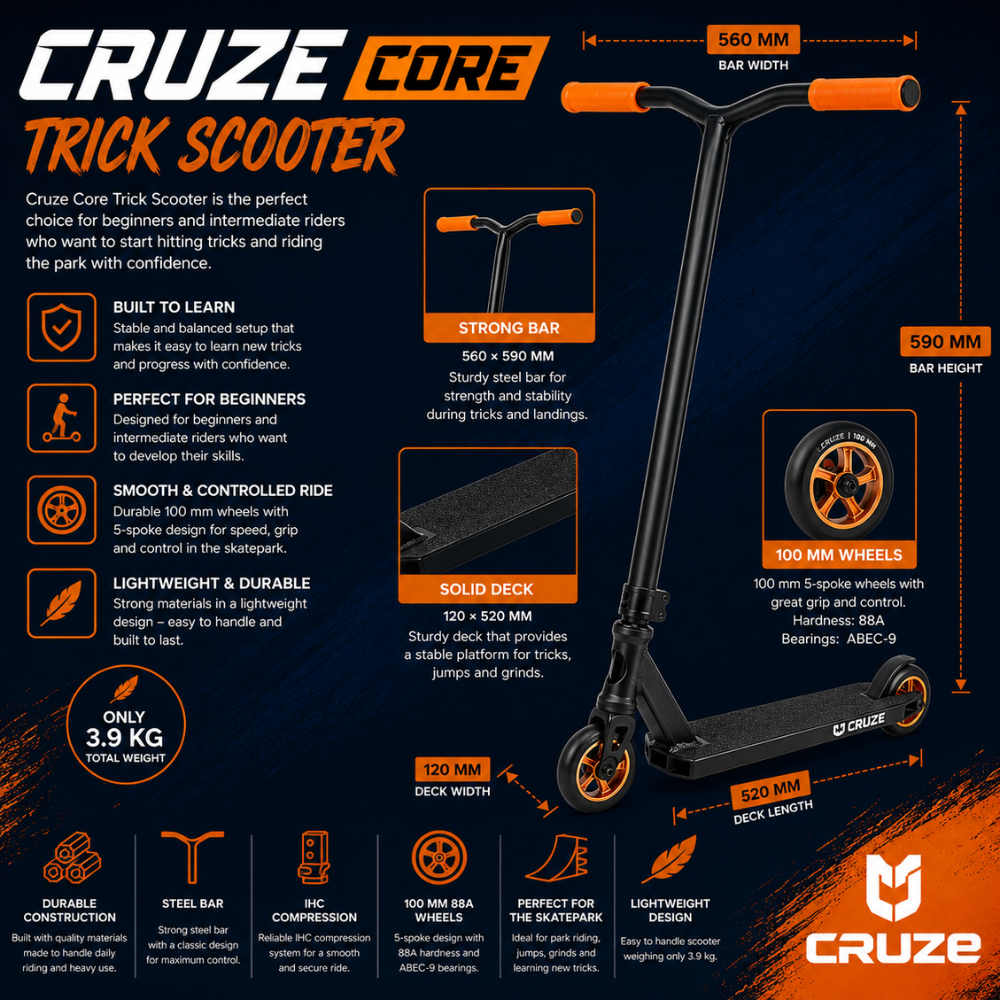 Cruze Core Trick Løbehjul - Specifikationer