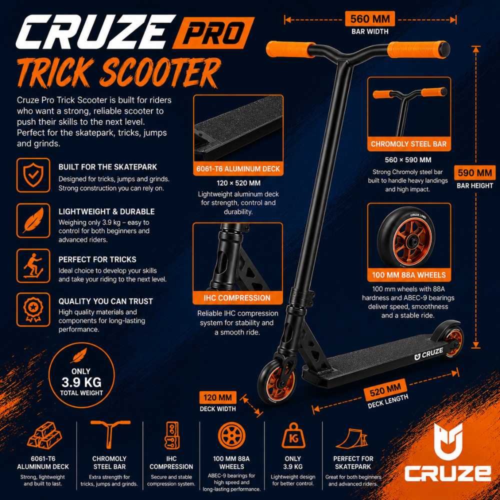 Cruze Pro Trick Løbehjul - Specifikationer