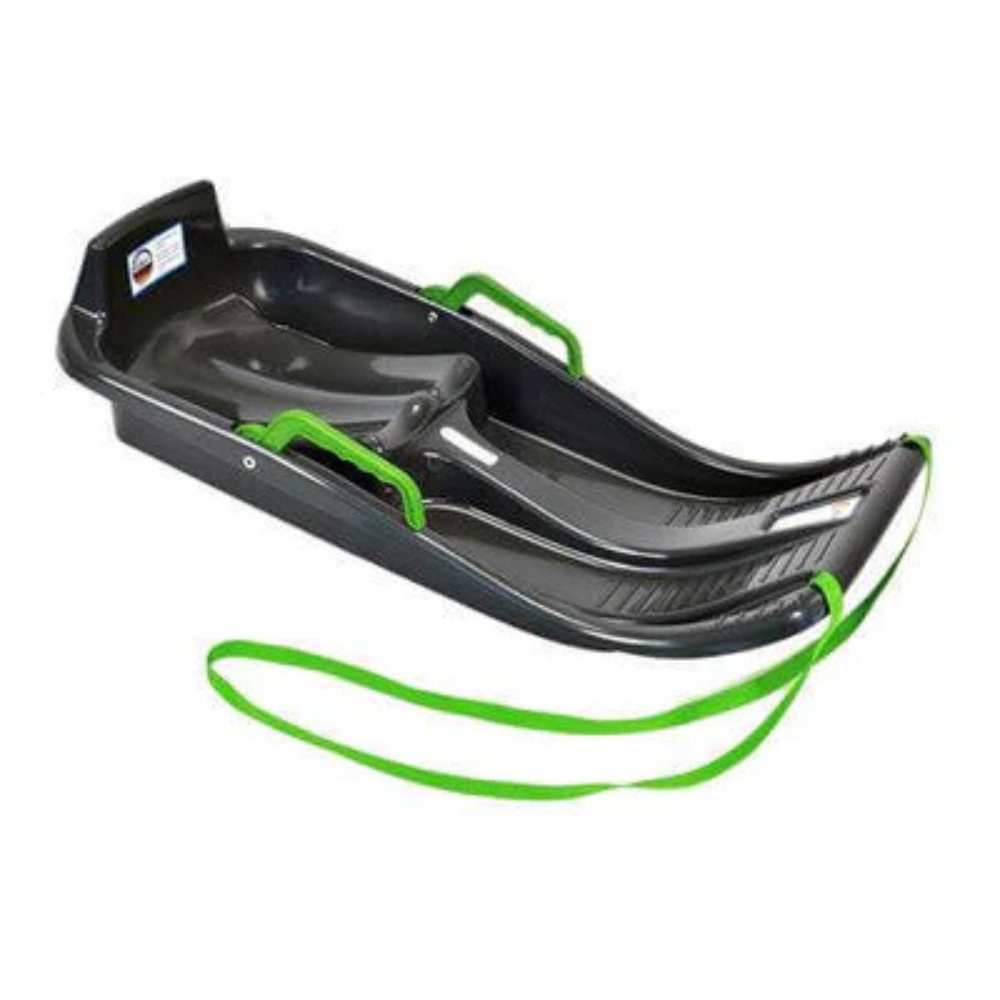 SnowFox Mini bobslæde til børn - Anthracite/Grøn