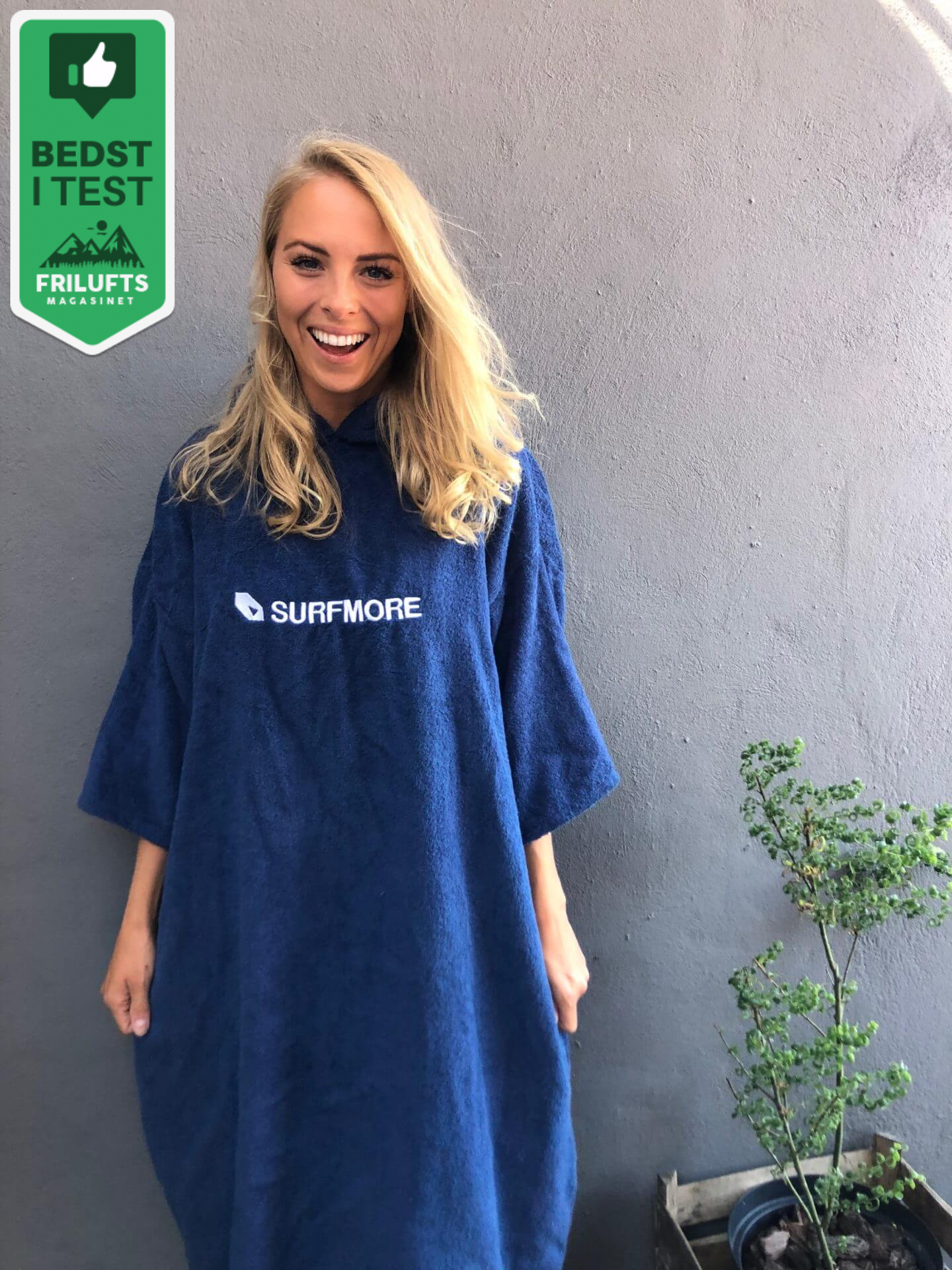 SURFMORE Badeponcho På Dame - Blå - Med Friluftsmagasinets 'Bedst i test' badge
