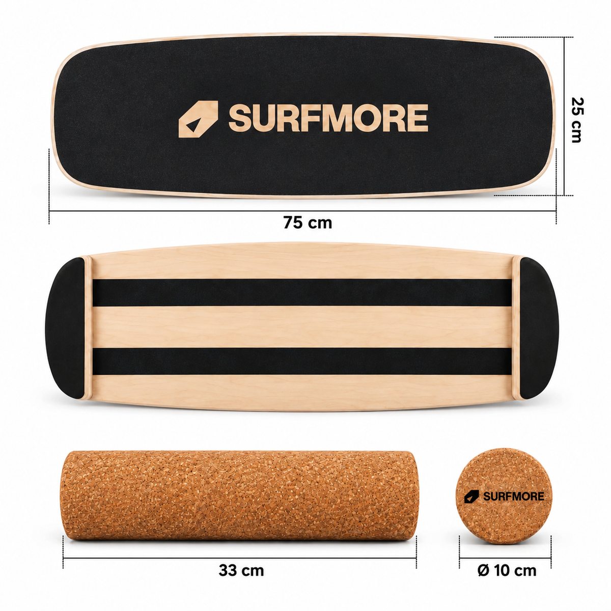 SURFMORE Balanceboard - Dimensioner