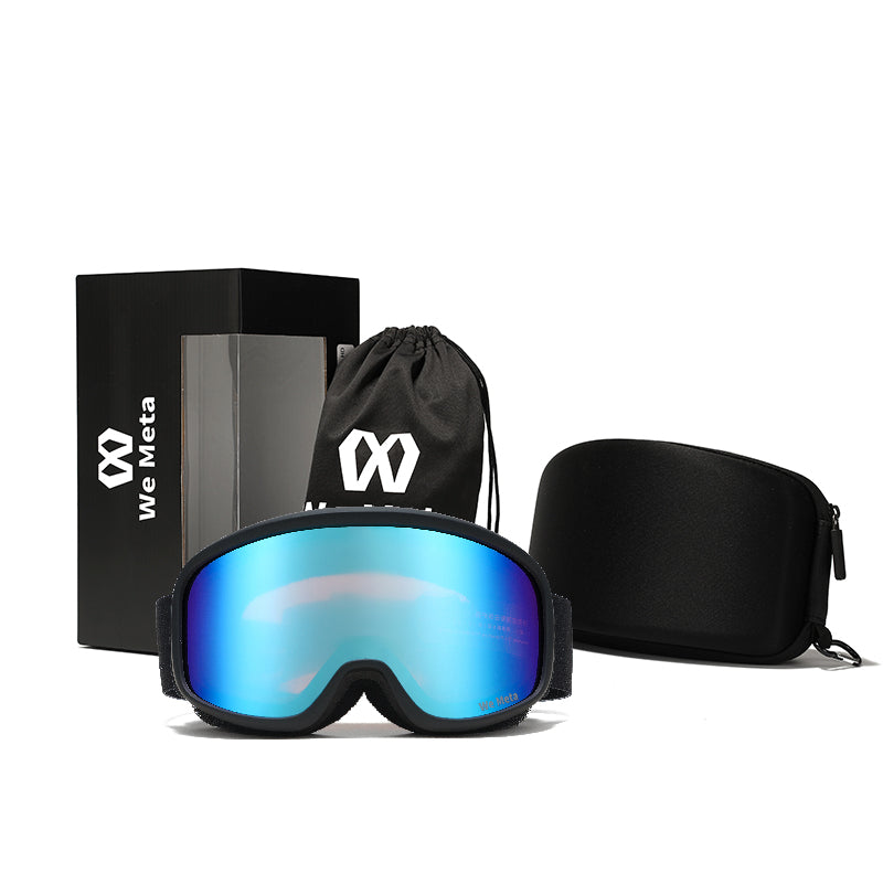 We Meta skibriller til drenge - Sort m/ blå linse