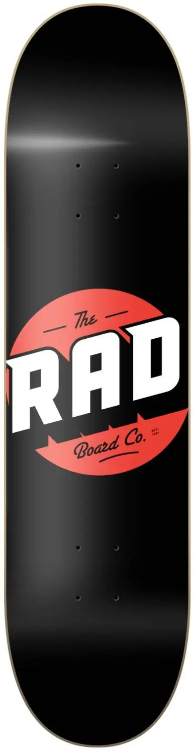 Billede af RAD Solid Logo Skateboard Deck - Sort/Rød