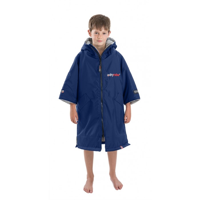 Se Dryrobe ® Advance Kids Short Sleeve - Navy/Grey hos SurfMore