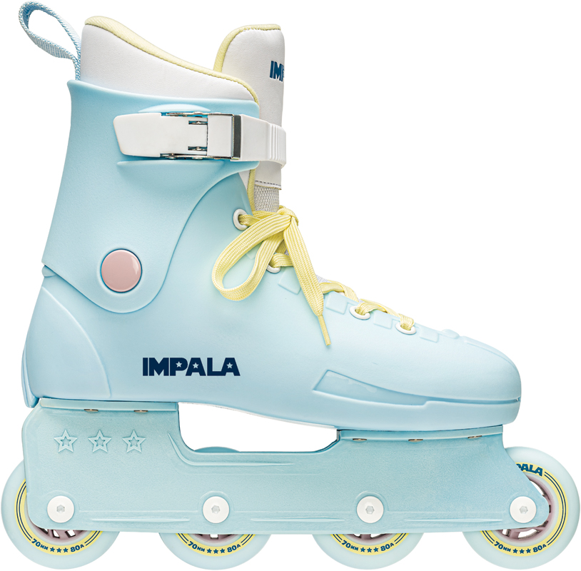 Se Impala Lightspeed Inline Skate Rulleskøjter - Sky Blue/Yellow hos SurfMore